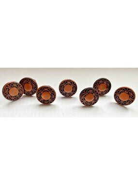 7 Vintage Style Amerock Drawer Pulls Copper Tone & Black Ornate Cabinet Knobs